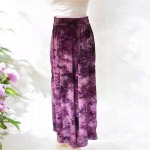 Vintage Longhorn Niver Western Maxi Skirt Purple Tie Dye Velour New
